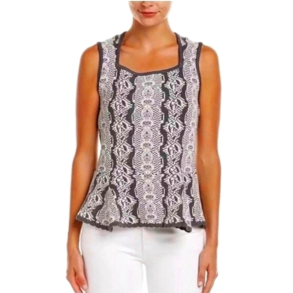Cabi Peplum Scalloped Hem Sweater Tank